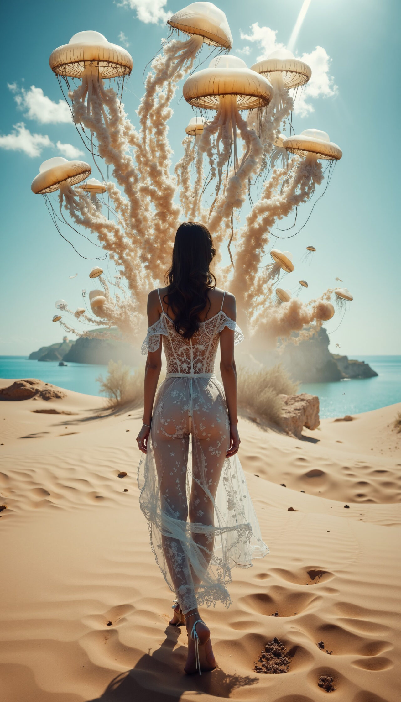 AI generated surreal desert landscape