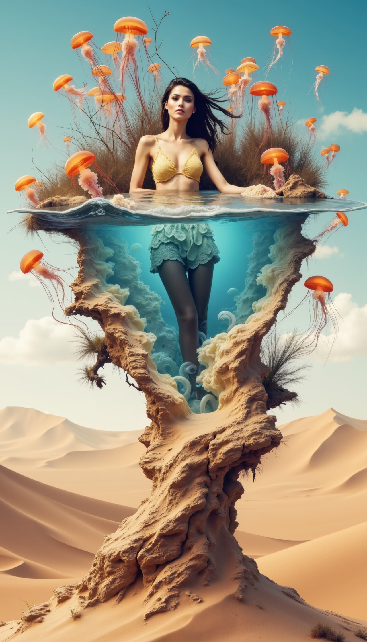 AI generated surreal desert landscape