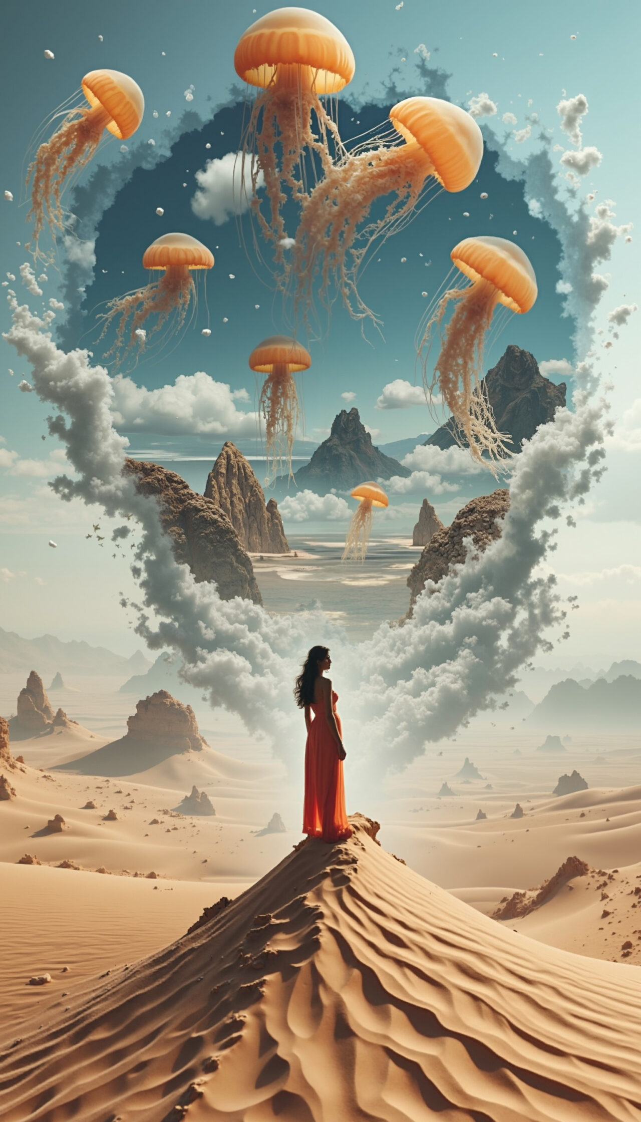 AI generated surreal desert landscape