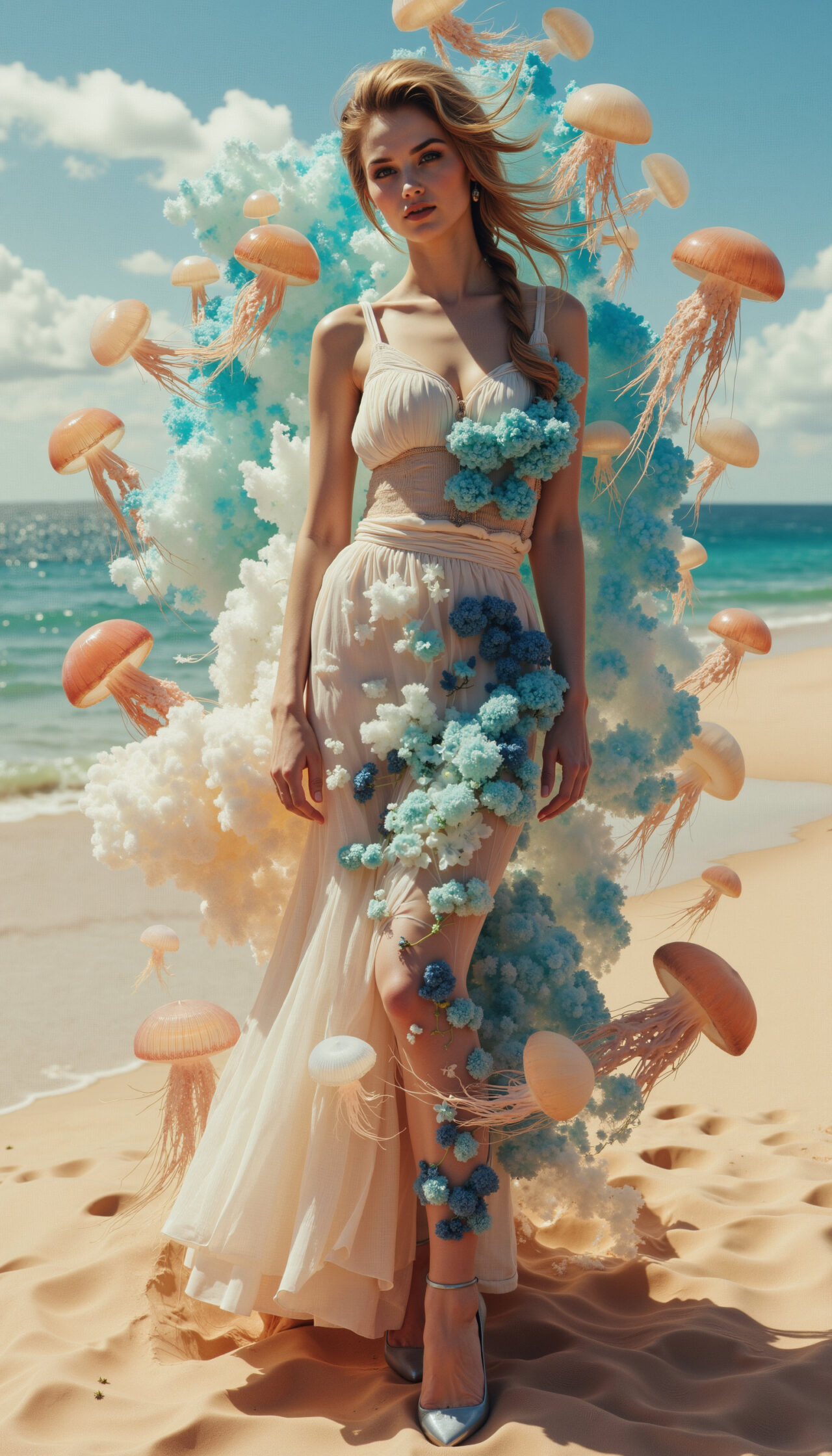 Surreal desert fashion concept